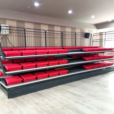 Harga yang pantas Perak Retractable Bleacher Seating System Sesuai Keperluan Tinggi Tersedia on line