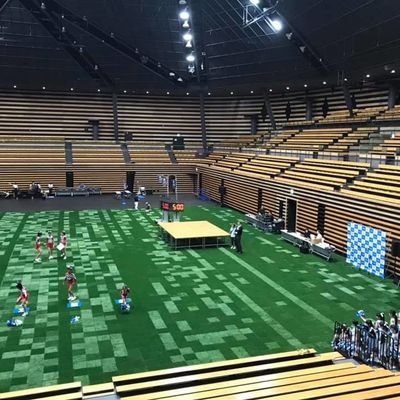 Harga yang pantas 45mm Tinggi Rumput Buatan Sintetis Untuk Lapangan Olahraga Sepak Bola Sertifikat SGS on line