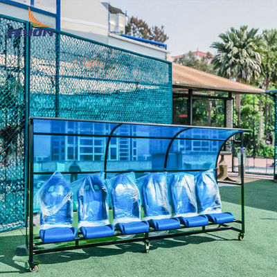 Harga yang pantas Tempat perlindungan bangku pengganti sepak bola portabel dengan pilihan logo / nama tim yang dapat disesuaikan dan aksesibilitas yang sesuai dengan ADA on line