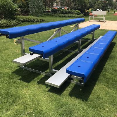 3 Baris Aluminium Outdoor Bleacher Tempat Duduk Untuk Taman Bermain Gimnasium