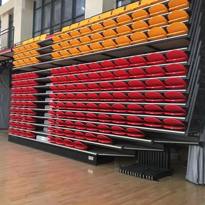 Harga yang pantas Tempat Duduk Bleacher Lipat Belakang yang Dapat Ditarik Untuk Aula Sekolah Universitas Dalam Ruangan on line