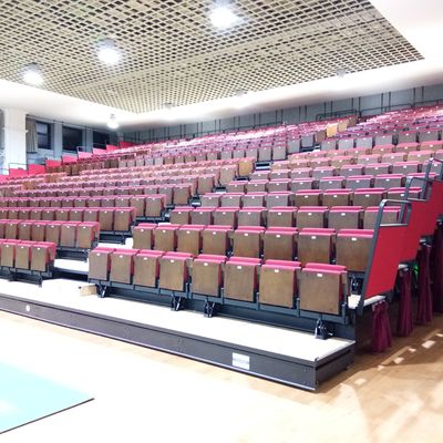 Harga yang pantas Bangku Gym Tahan Api Tempat Duduk Grandstand yang Dapat Ditarik Untuk Arena on line
