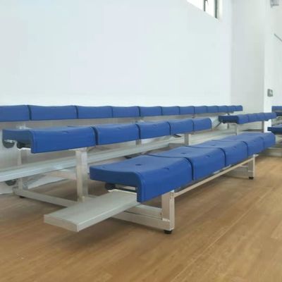 Harga yang pantas 3 Baris Bangku Kursi Stadion Sepak Bola Aluminium Dengan Kursi Ember Plastik on line