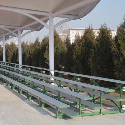 Harga yang pantas 4 Row Aluminium Sports Bleachers Untuk Outdoor Playground Gym on line