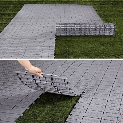 Harga yang pantas 18 mm Portable Event Flooring PP Interlocking Flooring Untuk Stadium OEM on line
