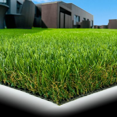 Harga yang pantas 30mm Rumput Buatan Luar Ruangan Sintetis Untuk Atap Graden Ukuran 25m × 4m on line