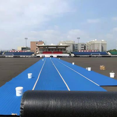 Pad Guncangan Karet Biru Hijau Untuk Rumput Buatan Ramah Lingkungan Hambar