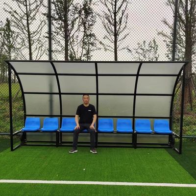 Harga yang pantas Tempat Duduk Stadion Luar Ruangan Portabel Dengan Tempat Penampungan 8 Kursi OEM ODM on line