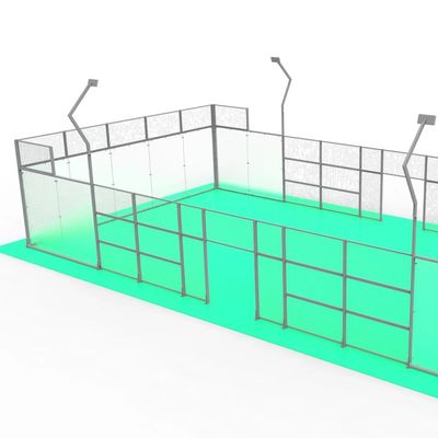 Court Tenis Padel Hijau yang disesuaikan dengan permukaan halus dan 1 tahun