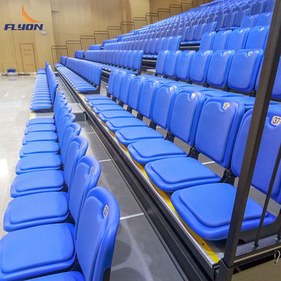4-10 Baris Kursi Bleacher yang Bisa Ditarik Kembali Dengan Finish Perak Dan Tinggi yang Dapat Dikustomisasi