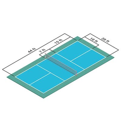 Anti-Slip UV Terlindungi Pickleball Court Mat Dengan Lapisan Akrilik Dan Crystal Sand