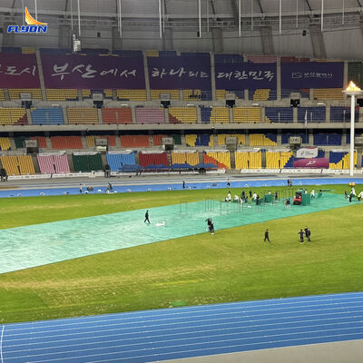 Harga yang pantas Berat 8kg / ubin 6 tahun garansi High Impact Resistance Portable Event Flooring untuk perlindungan rumput on line