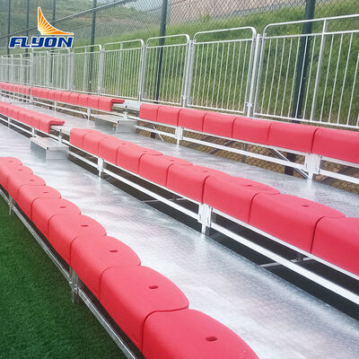 Harga yang pantas Ukuran yang disesuaikan Aluminium Tribun luar logam bleachers EN12727 Untuk stadion on line
