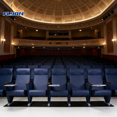 Harga yang pantas Tempat duduk teater hemat ruang tahan noda dengan tahan api untuk auditorium dan bioskop on line