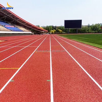 Harga yang pantas Lintasan Atletik Sintetis Full Pour Warna Kustom dengan Peredam Kejut dan Sertifikasi IAAF untuk Sekolah dan Stadion on line