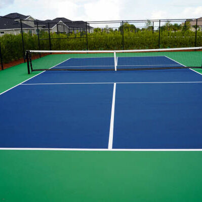 Harga yang pantas Matras Lapangan Pickleball Portabel Standar UE 44*20 kaki dengan Permukaan Anti Selip dan Lukisan Garis Khusus on line