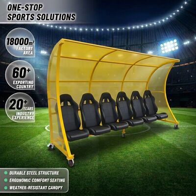 Harga yang pantas Tim Sepak Bola Warna Disesuaikan dengan Atap PC tahan cuaca dan Garansi 3 Tahun Tempat perlindungan bangku portabel on line