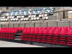 4-10 Baris Kursi Bleacher yang Bisa Ditarik Kembali Dengan Finish Perak Dan Tinggi yang Dapat Dikustomisasi